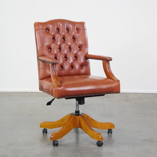 Beef Leather Chesterfield Office Chair