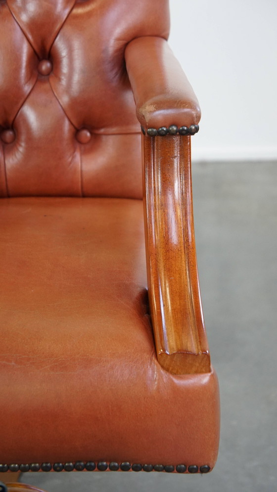 Image 1 of Beef Leather Chesterfield Office Chair