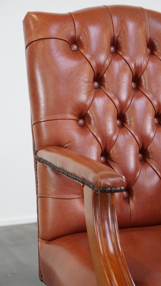 Image 1 of Beef Leather Chesterfield Office Chair