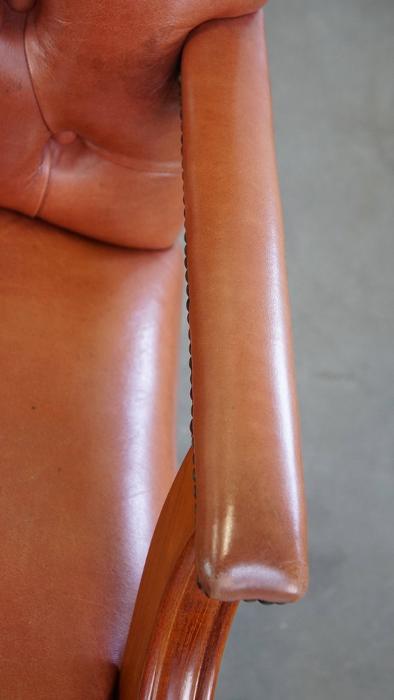 Image 1 of Beef Leather Chesterfield Office Chair