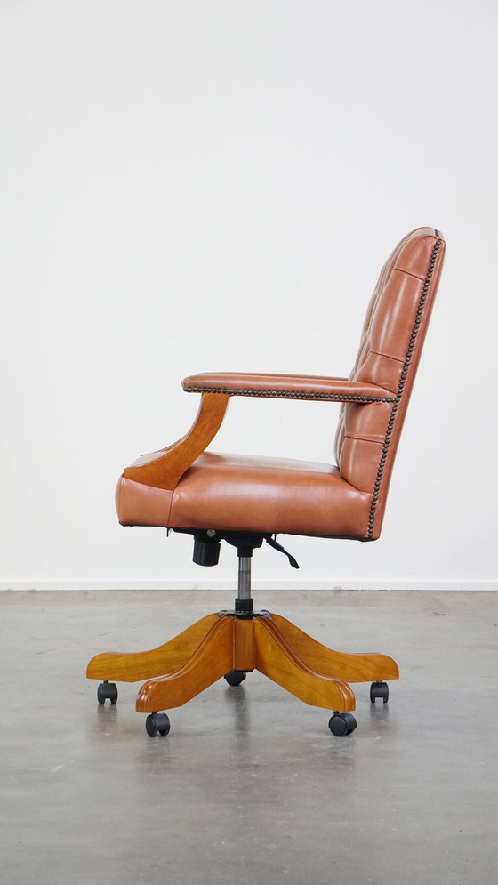 Image 1 of Beef Leather Chesterfield Office Chair