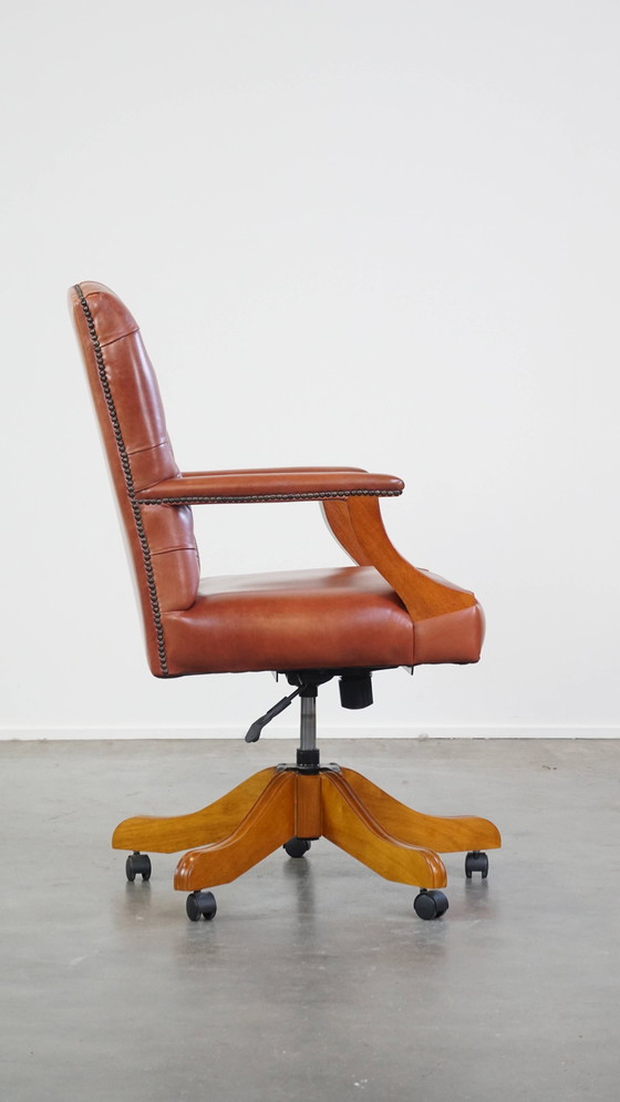 Image 1 of Beef Leather Chesterfield Office Chair