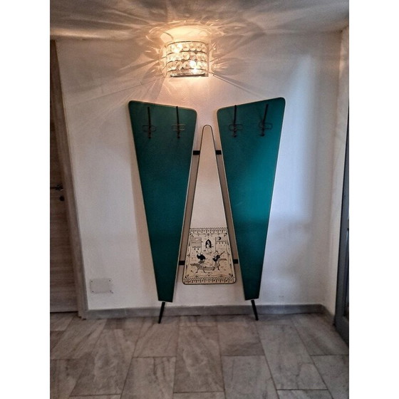 Image 1 of Mid-century fabulous Italian wall coat rack by Fornasetti Fontana, 1950s