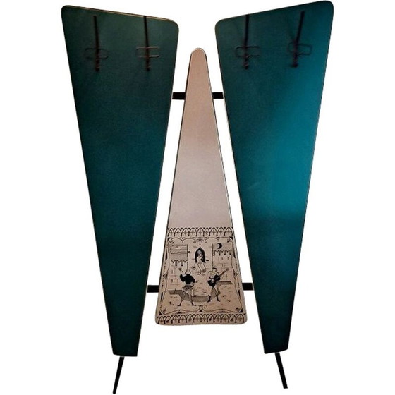 Image 1 of Mid-century fabulous Italian wall coat rack by Fornasetti Fontana, 1950s