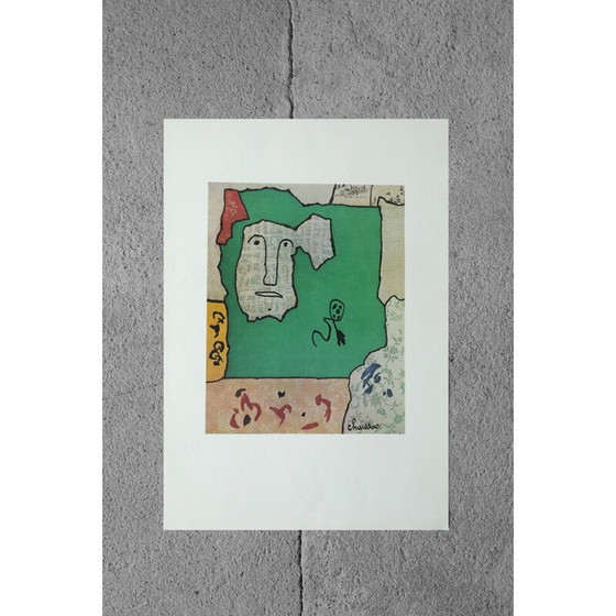 Image 1 of Vintage lithographic print by Gaston Chaissac, 1960s