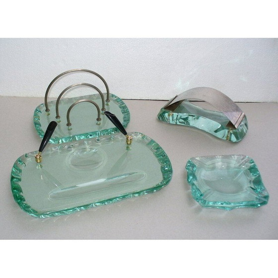 Image 1 of Crystal vintage set for desk by Pietro Chiesa for Fontana Arte, 1930s