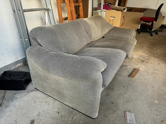 Image 1 of Cassina Maralunga Sofa With Two Chairs - Gray