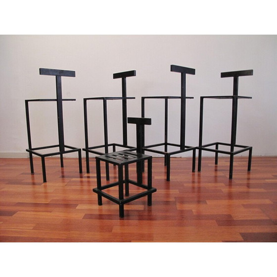 Image 1 of Lot of 5 vintage modern bar stool 1980s