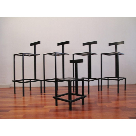 Image 1 of Lot of 5 vintage modern bar stool 1980s