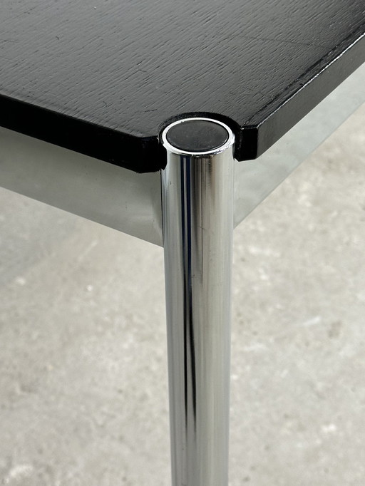 Usm Haller T59 Black Laminate And Chrome Steel Table