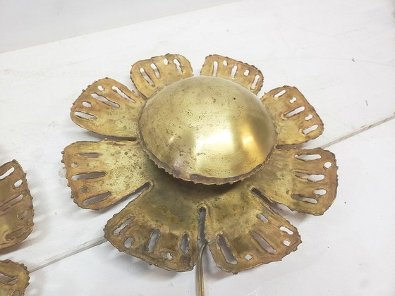 Image 1 of Svend Aage Holm, coppia di lampade da parete scandinave "Flower", 1960