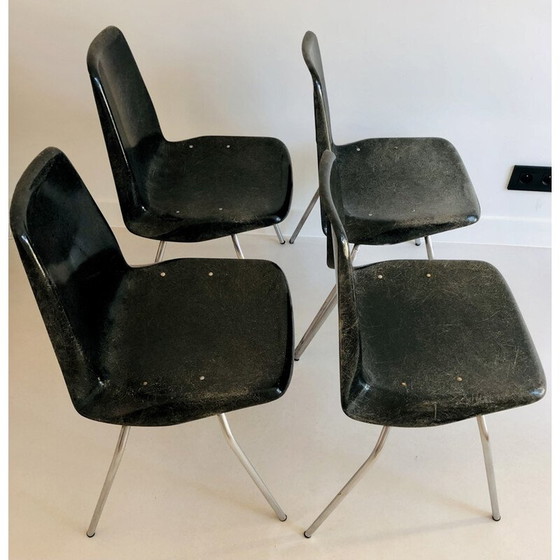 Image 1 of Set of 4 vintage chairs by Alberto Roselli for Rima, Italy 1960s