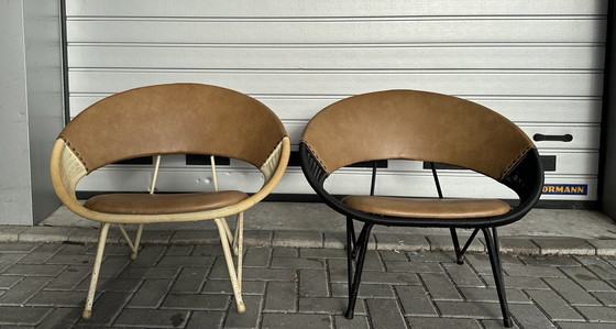 Image 1 of 2X Retro Saturn Design Armchairs