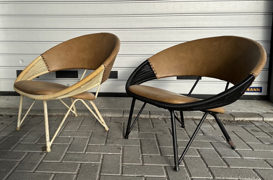 Image 1 of 2X Retro Saturn Design Armchairs