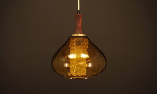 Glass Pendant Lamp, Danish Design, 1970S, Production: Denmark