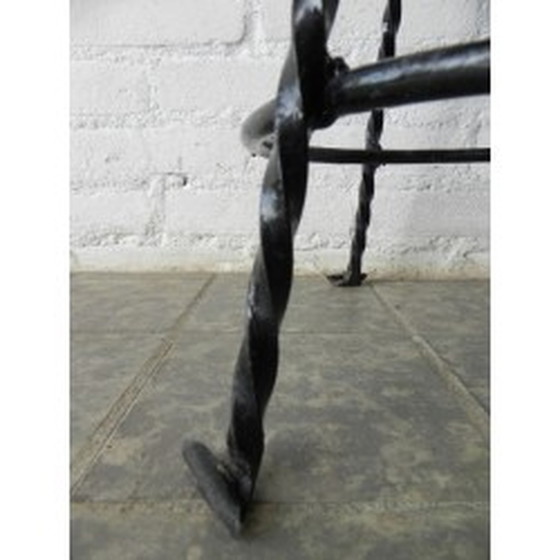 Image 1 of Tabouret vintage recouvert de peau de vache