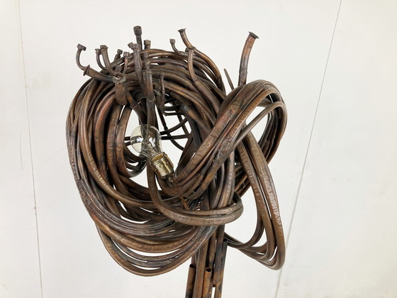 Image 1 of Jean Claeys Sculptural brutalist copper floor lamp