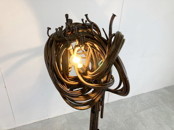 Image 1 of Jean Claeys Sculptural brutalist copper floor lamp