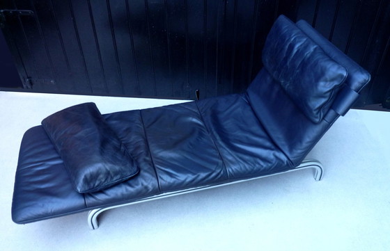 Image 1 of Chaise Longue Cuir Marron Foncé