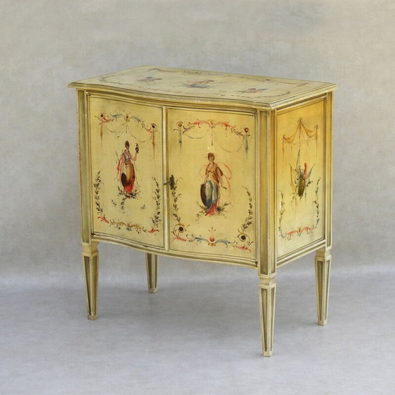 Image 1 of Vintage Venetian style hand painted cabinet C1960, Italy 1960