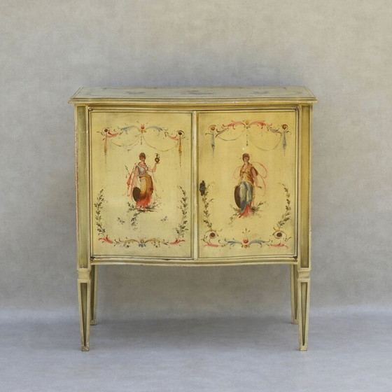 Image 1 of Vintage Venetian style hand painted cabinet C1960, Italy 1960