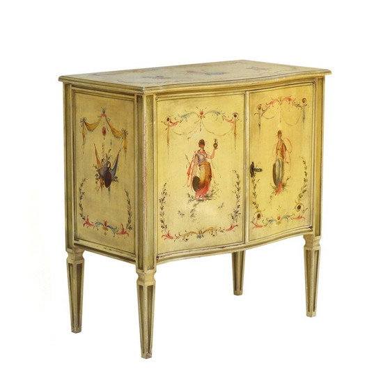 Image 1 of Vintage Venetian style hand painted cabinet C1960, Italy 1960