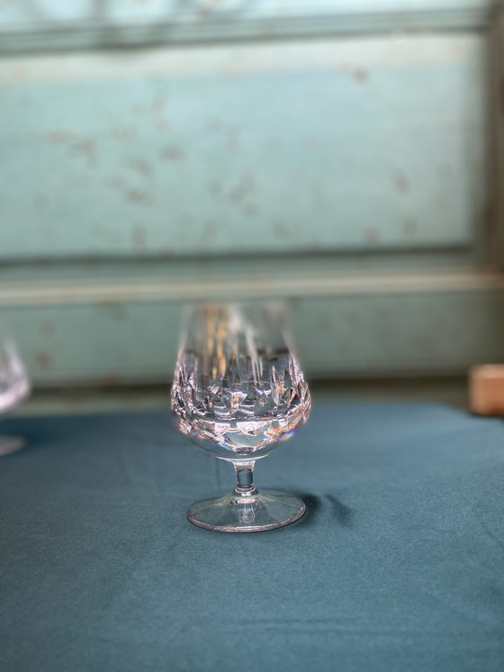 Image 1 of Set di bicchieri da cognac in cristallo con taglio profondo