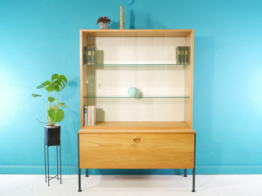Vintage highboard with large display cabinet, 70s, Germany