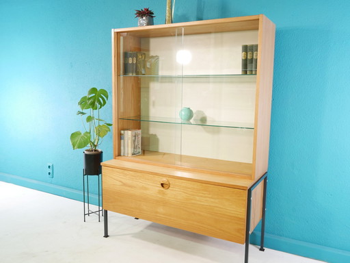 Vintage highboard with large display cabinet, 70s, Germany