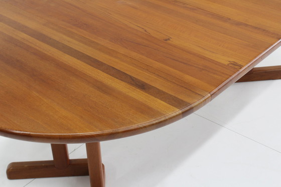 Image 1 of Vintage Danish Round Extendable Dining Table Solid Teak