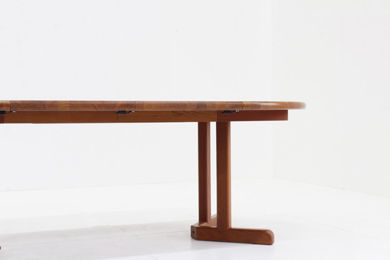 Image 1 of Vintage Danish Round Extendable Dining Table Solid Teak