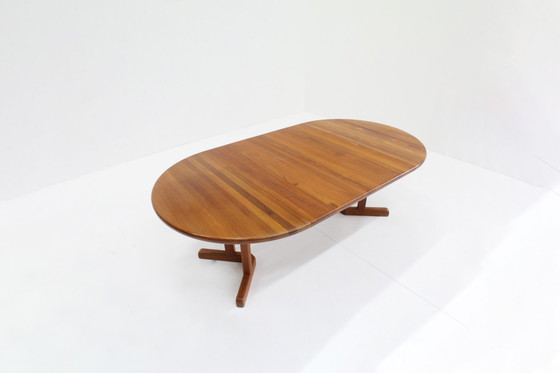 Image 1 of Vintage Danish Round Extendable Dining Table Solid Teak