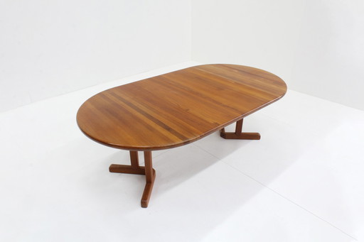 Vintage Danish Round Extendable Dining Table Solid Teak