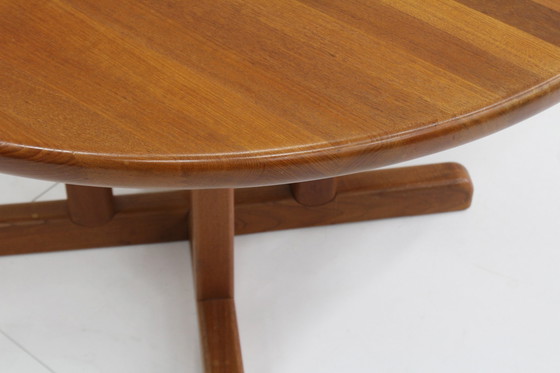 Image 1 of Vintage Danish Round Extendable Dining Table Solid Teak