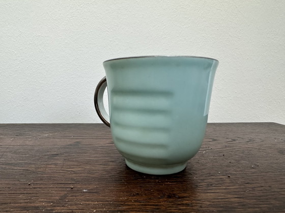 Image 1 of Tasse à café - Art-Deco - Epiag Tzechoslovakia - Vert D’eau