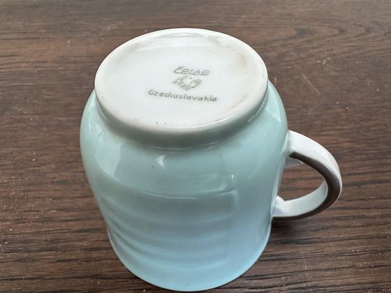 Image 1 of Tasse à café - Art-Deco - Epiag Tzechoslovakia - Vert D’eau