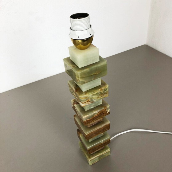 Image 1 of Vintage onyx marble table light "Hollywood Regency", Italy 1970