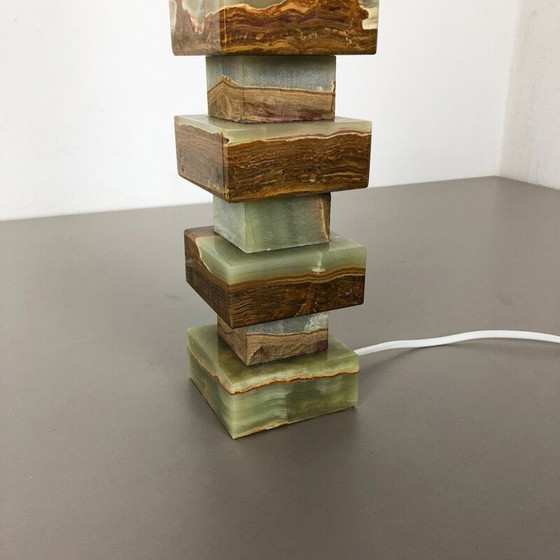 Image 1 of Vintage onyx marble table light "Hollywood Regency", Italy 1970