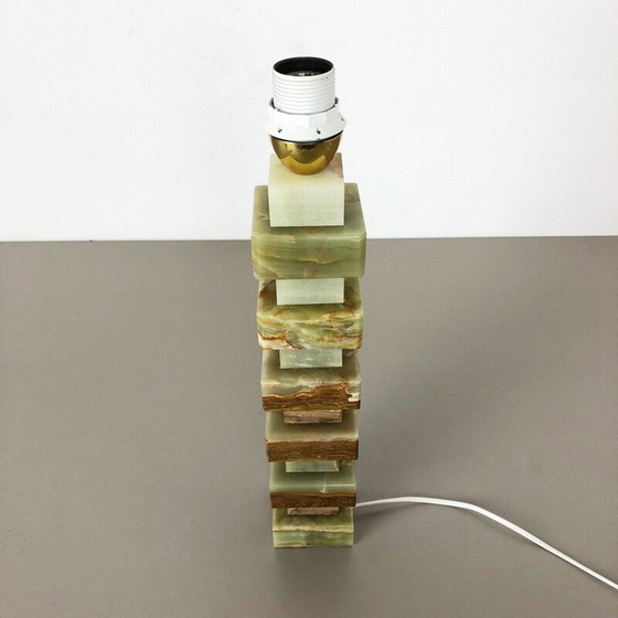 Image 1 of Vintage onyx marble table light "Hollywood Regency", Italy 1970