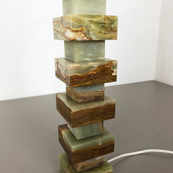 Image 1 of Vintage onyx marble table light "Hollywood Regency", Italy 1970