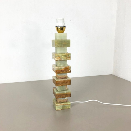 Image 1 of Vintage onyx marble table light "Hollywood Regency", Italy 1970