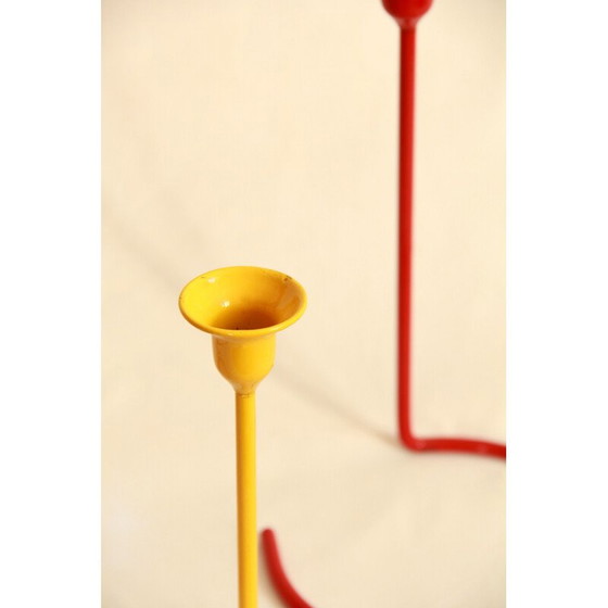 Image 1 of Set of 3 vintage Fuochi Lacquered Candle Holders Italy 1950s