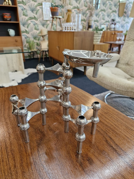 Stoff Nagel Design Candlesticks Chrome 8 Pieces + Bowl