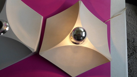 Image 1 of 2x Hoffmeister Leuchten space age wall lamp