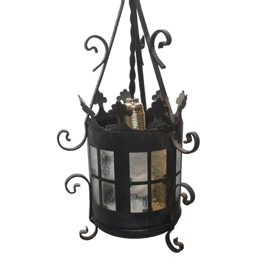 Image 1 of Piccola lanterna rotonda francese in metallo, metà del XX secolo