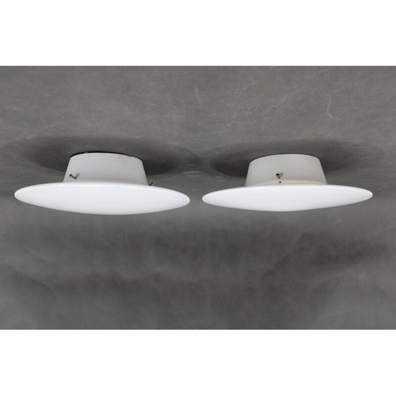 Image 1 of Pair of vintage Eklipta ceiling lamps by Arne Jacobsen for Louis Poulsen, Denmark 1970s