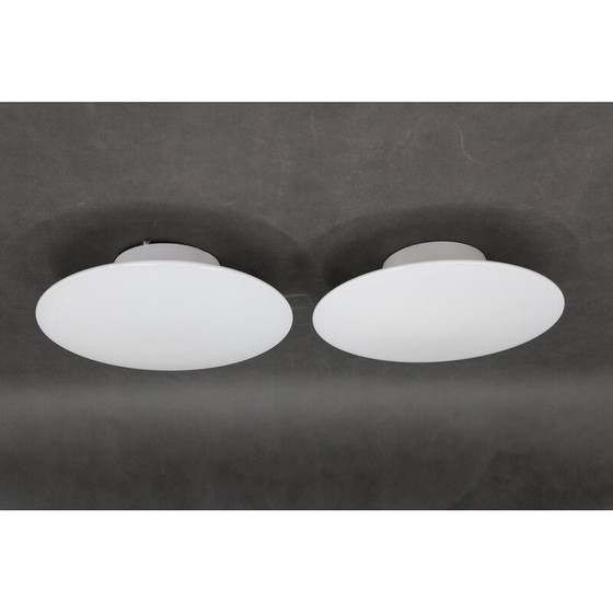 Image 1 of Pair of vintage Eklipta ceiling lamps by Arne Jacobsen for Louis Poulsen, Denmark 1970s