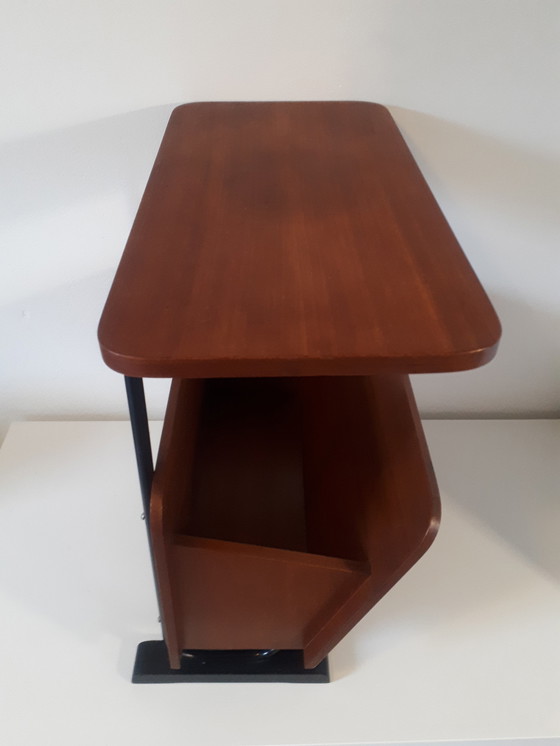 Image 1 of 60's vintage reading table side table newspaper rack