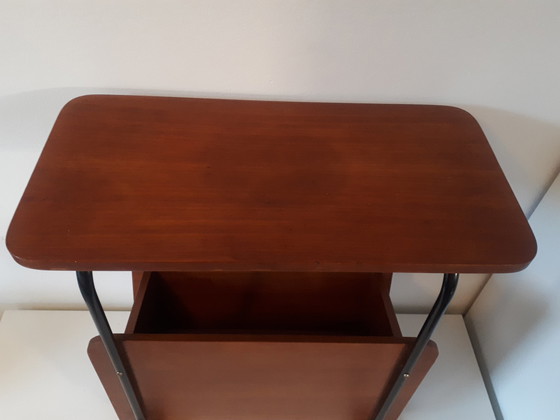 Image 1 of 60's vintage reading table side table newspaper rack