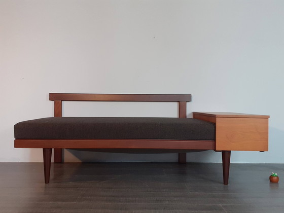 Image 1 of Scandinavian Teak and Grey Fabric Daybed, Norway 1960S